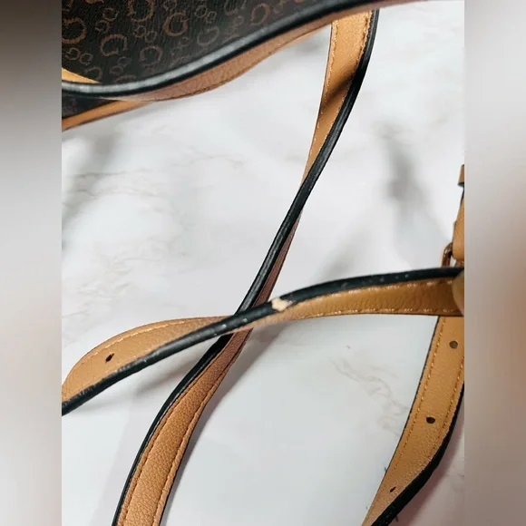 GUESS Monogram Brown and Tan Backpack - Picture 13 of 13